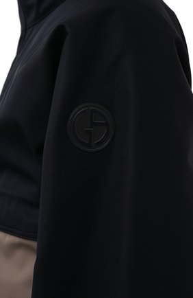 Мужской утепленный бомбер GIORGIO ARMANI темно-синего цвета, арт. 2SG0B06T/T036H | Фото 5 (Кросс-КТ: Куртка; Рукава: Длинные; Принт: Без принта; Материал внешний: Синтетический материал; Мужское Кросс-КТ: утепленные куртки; Материал подклада: Синтетический материал; Длина (верхняя одежда): Короткие; Стили: Кэжуэл)