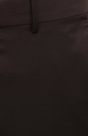 Мужские шерстяные брюки ERMENEGILDO ZEGNA коричневого цвета, арт. 340F25/75TB12 | Фото 5 (Материал внешний: Шерсть; Длина (брюки, джинсы): Стандартные; Случай: Повседневный; Материал подклада: Вискоза; Стили: Кэжуэл)