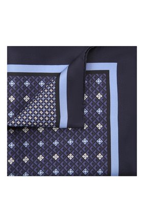 Мужской шелковый платок ERMENEGILDO ZEGNA темно-синего цвета, арт. Z3J08A/39A | Фото 1 (Материал: Шелк, Текстиль)