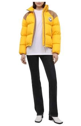 Женская пуховая куртка kelsey 8 moncler palm angels MONCLER GENIUS желтого цвета, арт. G2-09L-1A000-15-M1352 | Фото 2 (Материал утеплителя: Пух и перо; Материал подклада: Хлопок; Рукава: Длинные; Материал внешний: Синтетический материал; Длина (верхняя одежда): Короткие; Стили: Спорт-шик; Кросс-КТ: Куртка; Женское Кросс-КТ: Пуховик-куртка)