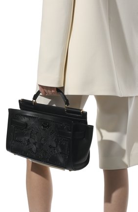 Женская сумка sicily mini DOLCE & GABBANA черного цвета по цене 169500 руб., арт. BB7124/AY206 | Фото 2 Женская сумка sicily mini DOLCE & GABBANA черного цвета, арт. BB7124/AY206 | Фото 2 (Материал: Натуральная кожа; Ремень/цепочка: На ремешке; Размер: mini; Сумки-технические: Сумки top-handle)