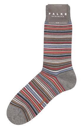 Мужские хлопковые носки FALKE серого цвета, арт. 14041. | Фото 1 (Материал внешний: Хлопок; Кросс-КТ: бельё)