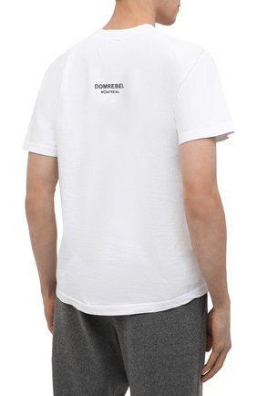 Мужская хлопковая футболка DOMREBEL белого цвета, арт. MJUMPBEAR/0VER TEE | Фото 4 (Рукава: Короткие; Длина (для топов): Стандартные; Стили: Гранж; Принт: С принтом; Материал внешний: Хлопок)