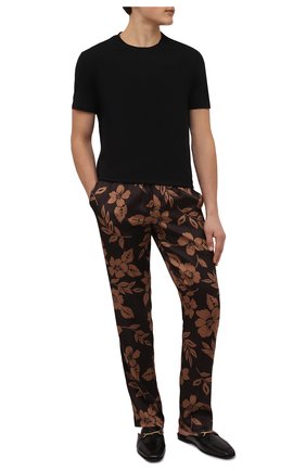 Мужские шелковые домашние брюки TOM FORD коричневого цвета, арт. T4H201380 | Фото 2 (Длина (брюки, джинсы): Стандартные; Материал внешний: Шелк; Кросс-КТ: домашняя одежда)