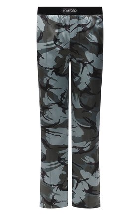 Мужские шелковые домашние брюки TOM FORD светло-зеленого цвета, арт. T4H201550 | Фото 1 (Длина (брюки, джинсы): Стандартные; Материал внешний: Шелк; Кросс-КТ: домашняя одежда)