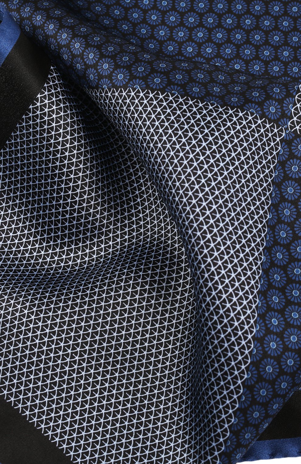 Мужской шелковый платок ERMENEGILDO ZEGNA темно-синего цвета, арт. Z3J04A/39A | Фото 2 (Материал: Текстиль, Шелк)