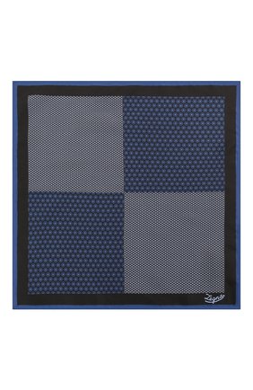 Мужской шелковый платок ERMENEGILDO ZEGNA темно-синего цвета, арт. Z3J04A/39A | Фото 3 (Материал: Текстиль, Шелк)