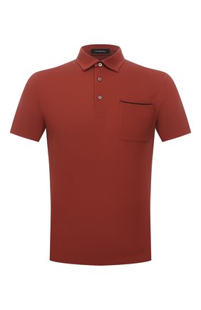 Мужское хлопковое поло ERMENEGILDO ZEGNA красного цвета по цене 35650 руб., арт. UW392/752 | Фото 1 Мужское хлопковое поло ERMENEGILDO ZEGNA красного цвета, арт. UW392/752 | Фото 1 (Материал внешний: Хлопок; Длина (для топов): Стандартные; Рукава: Короткие; Застежка: Пуговицы; Стили: Кэжуэл)