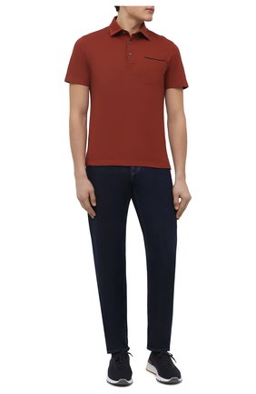 Мужское хлопковое поло ERMENEGILDO ZEGNA красного цвета по цене 35650 руб., арт. UW392/752 | Фото 2 Мужское хлопковое поло ERMENEGILDO ZEGNA красного цвета, арт. UW392/752 | Фото 2 (Материал внешний: Хлопок; Длина (для топов): Стандартные; Рукава: Короткие; Застежка: Пуговицы; Стили: Кэжуэл)