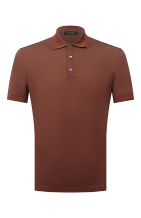 Мужское поло из шелка и хлопка ERMENEGILDO ZEGNA коричневого цвета по цене 41650 руб., арт. UZ341/746 | Фото 1 Мужское поло из шелка и хлопка ERMENEGILDO ZEGNA коричневого цвета, арт. UZ341/746 | Фото 1 (Материал внешний: Хлопок, Шелк; Рукава: Короткие; Длина (для топов): Стандартные; Застежка: Пуговицы; Стили: Кэжуэл)