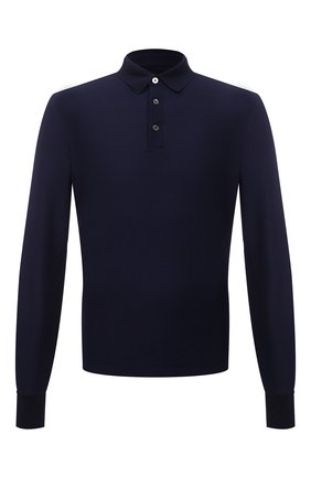 Мужское поло из хлопка и шелка ERMENEGILDO ZEGNA темно-синего цвета по цене 47650 руб., арт. UZ399/850 | Фото 1 Мужское поло из хлопка и шелка ERMENEGILDO ZEGNA темно-синего цвета, арт. UZ399/850 | Фото 1 (Длина (для топов): Стандартные; Материал внешний: Хлопок; Рукава: Длинные; Застежка: Пуговицы; Стили: Кэжуэл)