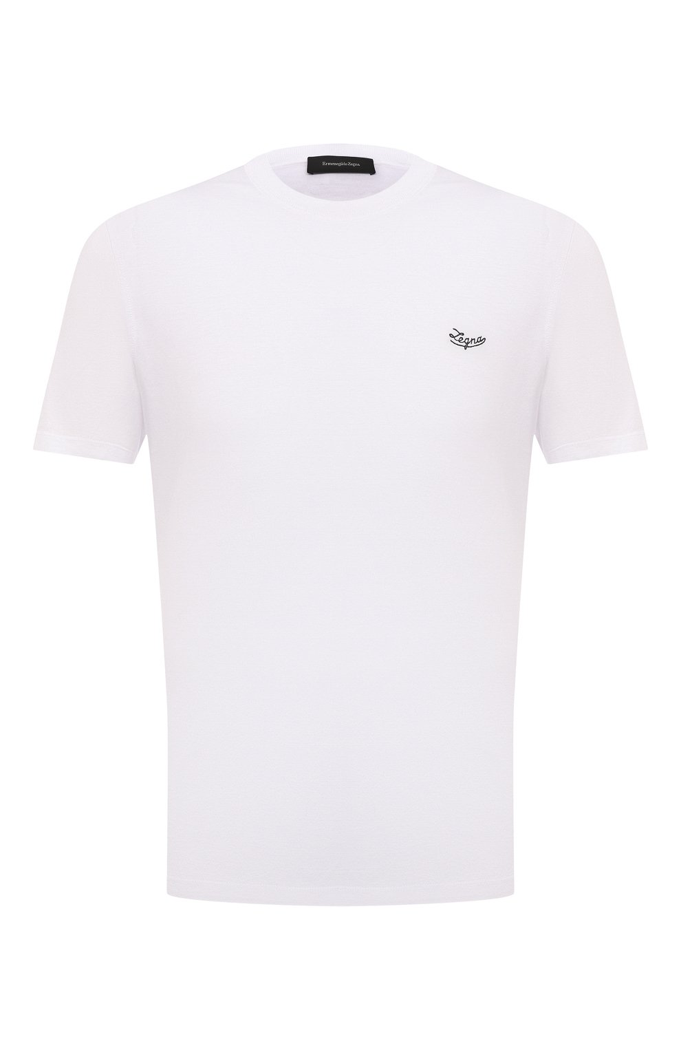 Мужская хлопковая футболка ERMENEGILDO ZEGNA белого цвета, арт. UZ526/707R | Фото 1 (Принт: Без принта; Рукава: Короткие; Длина (для топов): Стандартные; Материал внешний: Хлопок; Стили: Кэжуэл)