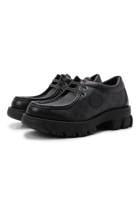 Мужские ботинки GUCCI черного цвета, арт. 674367/96GD0 | Фото 1 (Материал внешний: Текстиль, Экокожа; Материал внутренний: Натуральная кожа; Каблук высота: Высокий; Подошва: Массивная; Мужское Кросс-КТ: Ботинки-обувь; Материал утеплителя: Без утеплителя)