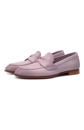 Женские кожаные лоферы SANTONI сиреневого цвета по цене 44350 руб., арт. WUSF59962HAFSLGAQ34 | Фото 1 Женские кожаные лоферы SANTONI сиреневого цвета, арт. WUSF59962HAFSLGAQ34 | Фото 1 (Подошва: Плоская; Каблук высота: Низкий; Материал внешний: Кожа; Материал внутренний: Натуральная кожа)