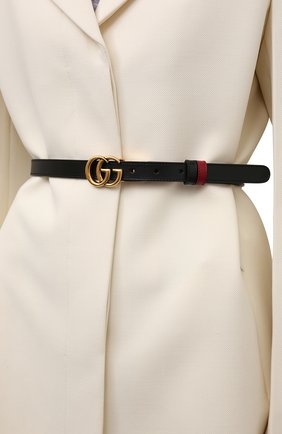 Женский кожаный ремень GUCCI черного цвета по цене 37500 руб., арт. 659418/0YATC | Фото 2 Женский кожаный ремень GUCCI черного цвета, арт. 659418/0YATC | Фото 2 (Кросс-КТ: Тонкие)