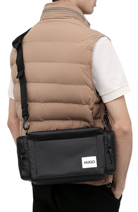 Мужская текстильная сумка HUGO черного цвета, арт. 50463639 | Фото 2 (Материал: Текстиль; Ремень/цепочка: На ремешке; Размер: medium)