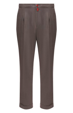 Мужские шерстяные брюки KITON коричневого цвета, арт. UFP1LACJ0775A | Фото 1 (Материал внешний: Шерсть; Длина (брюки, джинсы): Стандартные; Случай: Повседневный; Стили: Кэжуэл; Региональные ограничения белый список (Axapta Mercury): RU)