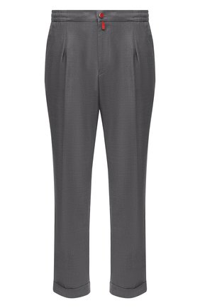 Мужские шерстяные брюки KITON серого цвета, арт. UFP1LACJ0775A | Фото 1 (Длина (брюки, джинсы): Стандартные; Материал внешний: Шерсть; Случай: Повседневный; Стили: Кэжуэл; Региональные ограничения белый список (Axapta Mercury): RU)