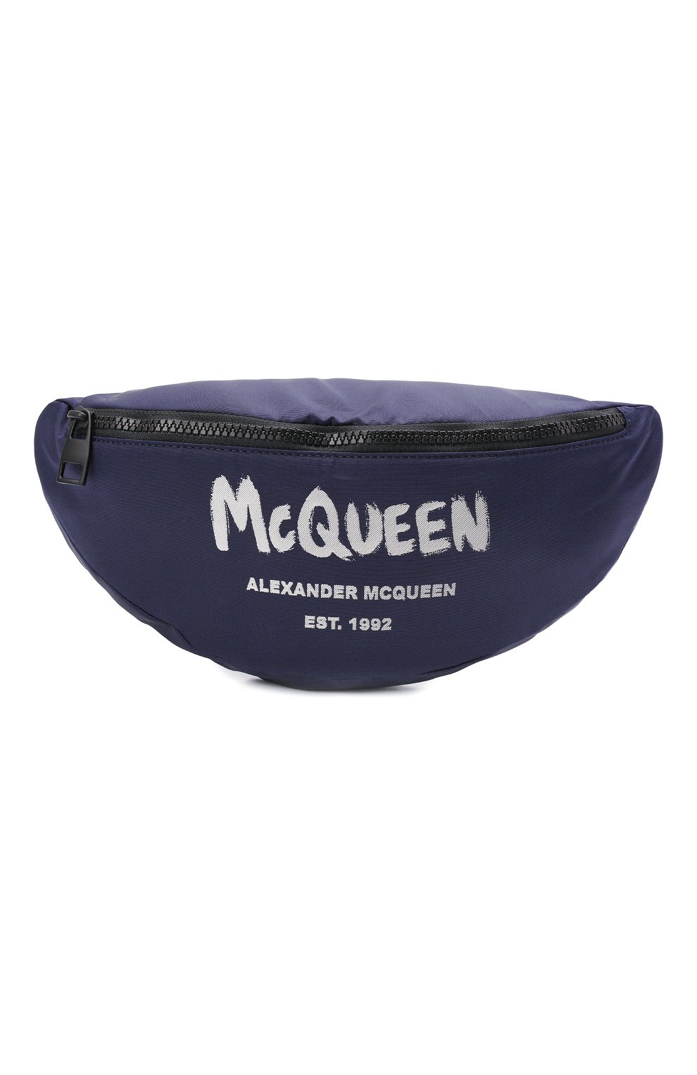 Текстильная поясная сумка Alexander McQueen синего цвета