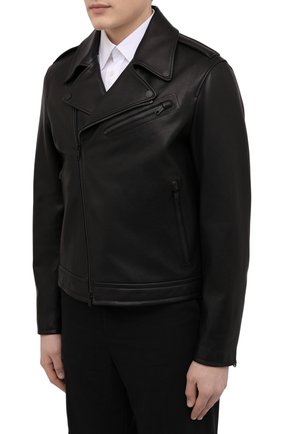 Мужская кожаная куртка Z ZEGNA черного цвета, арт. VZ078/ZZ942 | Фото 3 (Кросс-КТ: Куртка; Рукава: Длинные; Материал подклада: Синтетический материал; Материал внешний: Натуральная кожа; Мужское Кросс-КТ: Кожа и замша; Длина (верхняя одежда): Короткие; Стили: Кэжуэл)