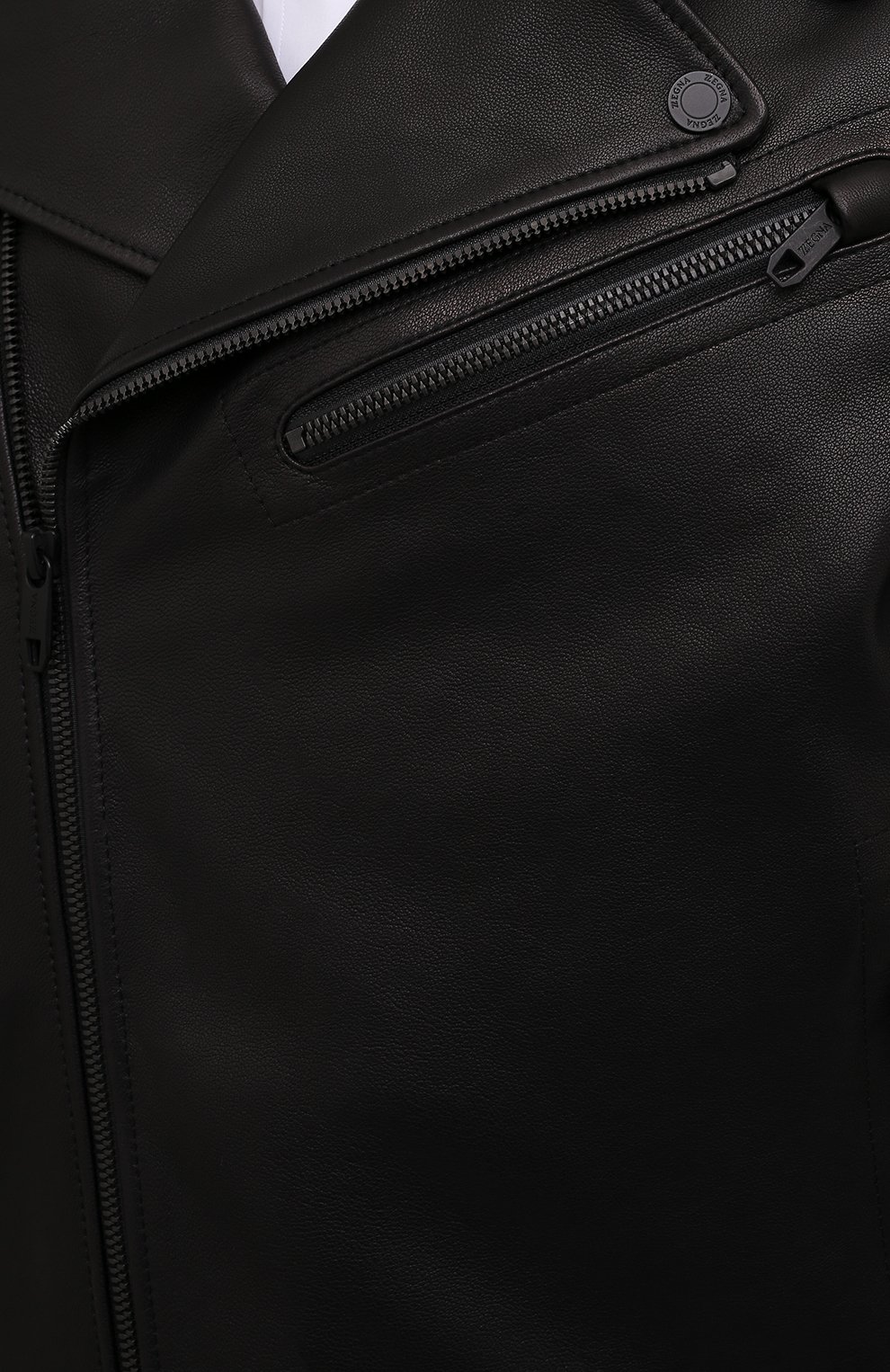 Мужская кожаная куртка Z ZEGNA черного цвета, арт. VZ078/ZZ942 | Фото 5 (Кросс-КТ: Куртка; Рукава: Длинные; Материал подклада: Синтетический материал; Материал внешний: Натуральная кожа; Мужское Кросс-КТ: Кожа и замша; Длина (верхняя одежда): Короткие; Стили: Кэжуэл)