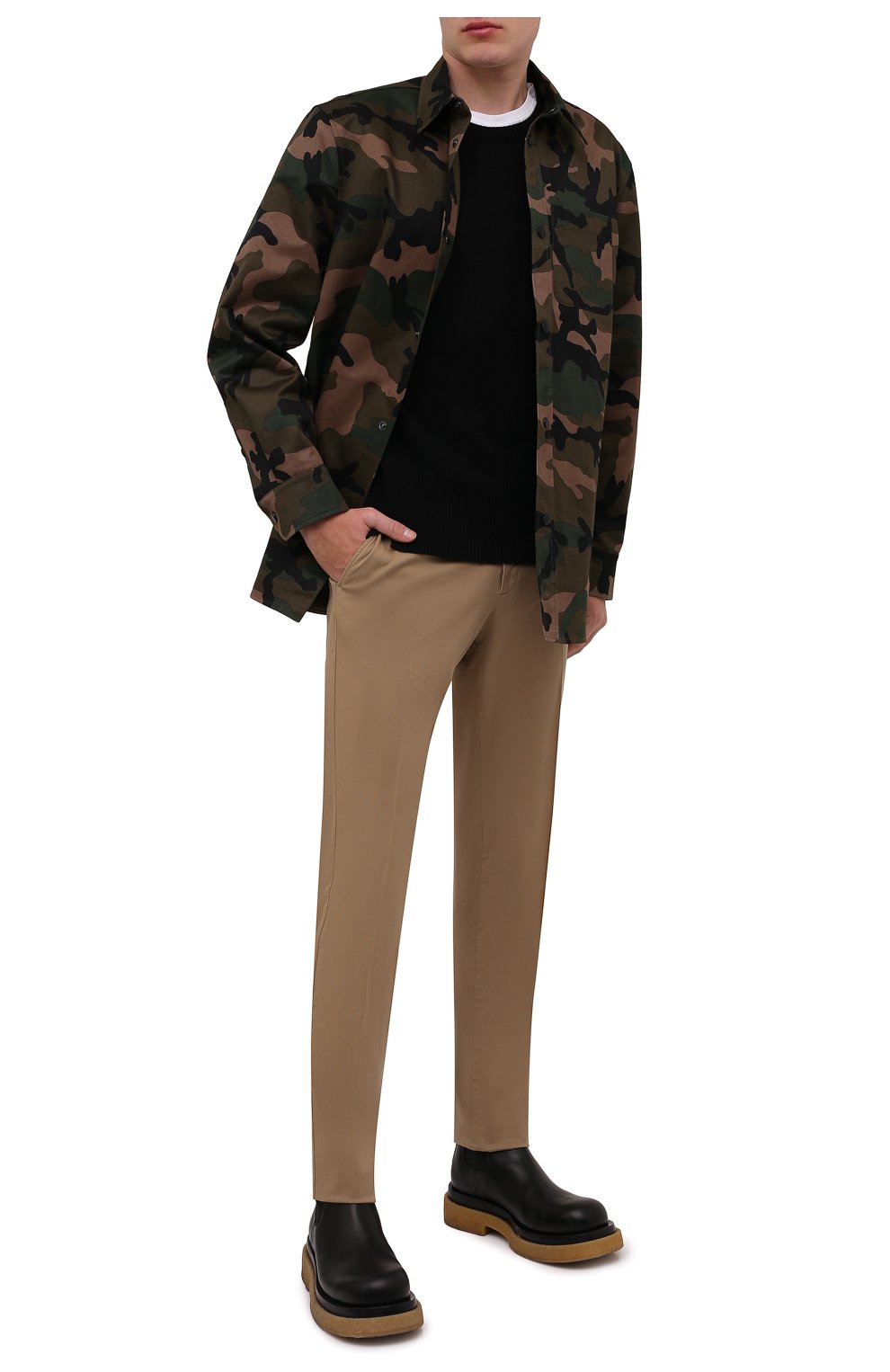 Мужские хлопковые брюки ERMENEGILDO ZEGNA бежевого цвета, арт. UWI17/TR00 | Фото 2 (Длина (брюки, джинсы): Стандартные; Случай: Повседневный; Материал внешний: Хлопок; Стили: Кэжуэл)