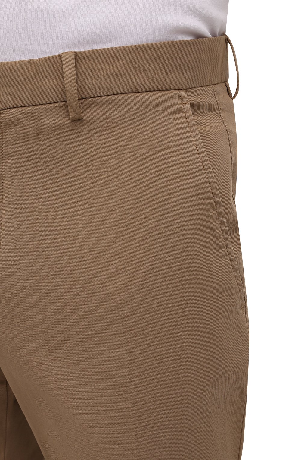 Мужские хлопковые брюки ERMENEGILDO ZEGNA бежевого цвета, арт. UWI17/TR00 | Фото 5 (Длина (брюки, джинсы): Стандартные; Случай: Повседневный; Материал внешний: Хлопок; Стили: Кэжуэл)