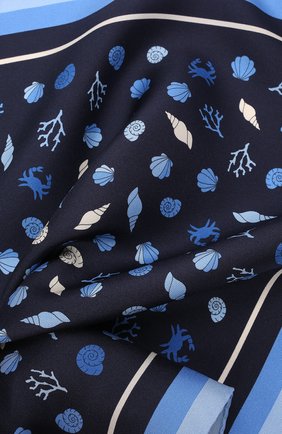 Мужской шелковый платок ERMENEGILDO ZEGNA темно-синего цвета, арт. Z3J07A/39A | Фото 2 (Материал: Шелк, Текстиль)
