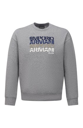 Мужской хлопковый свитшот EMPORIO ARMANI серого цвета по цене 23100 руб., арт. 3L1MCB/1JHSZ | Фото 1 Мужской хлопковый свитшот EMPORIO ARMANI серого цвета, арт. 3L1MCB/1JHSZ | Фото 1 (Длина (для топов): Стандартные; Рукава: Длинные; Материал внешний: Хлопок; Мужское Кросс-КТ: свитшот-одежда; Принт: С принтом; Стили: Спорт-шик)