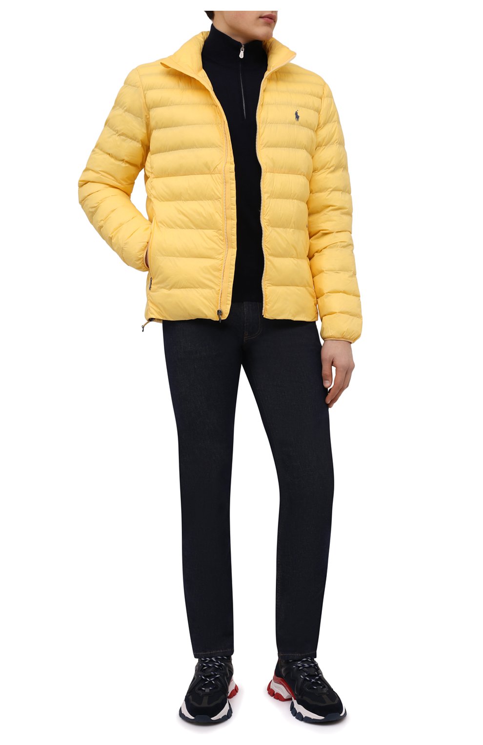 Мужская утепленная куртка POLO RALPH LAUREN желтого цвета, арт. 710810897 | Фото 2 (Кросс-КТ: Куртка; Рукава: Длинные; Материал внешний: Синтетический материал; Мужское Кросс-КТ: утепленные куртки; Материал подклада: Синтетический материал; Длина (верхняя одежда): Короткие; Стили: Кэжуэл)