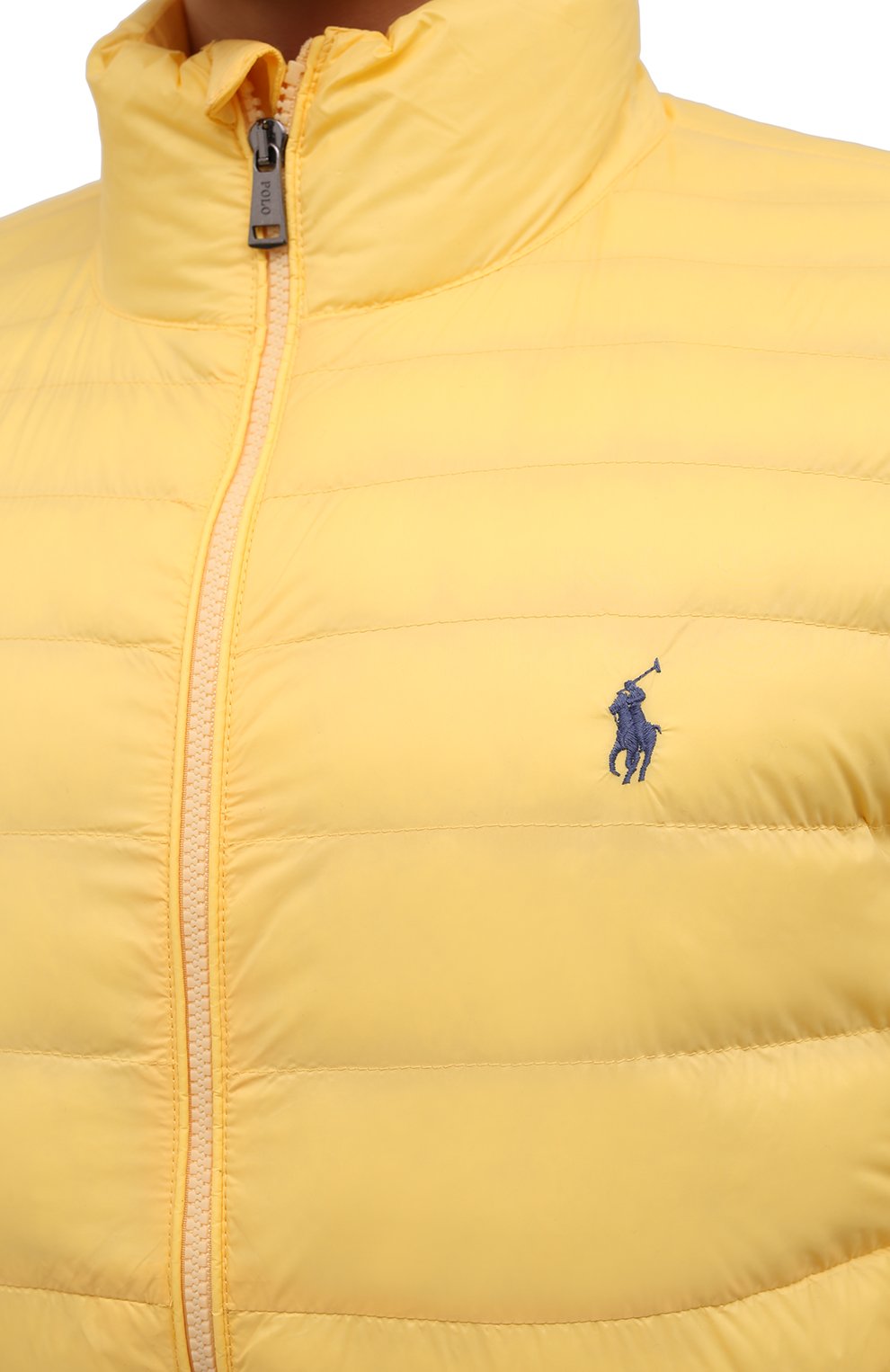 Мужская утепленная куртка POLO RALPH LAUREN желтого цвета, арт. 710810897 | Фото 5 (Кросс-КТ: Куртка; Рукава: Длинные; Материал внешний: Синтетический материал; Мужское Кросс-КТ: утепленные куртки; Материал подклада: Синтетический материал; Длина (верхняя одежда): Короткие; Стили: Кэжуэл)