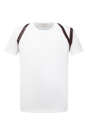 Мужская хлопковая футболка ALEXANDER MCQUEEN белого цвета, арт. 659607/QSX88 | Фото 1 (Длина (для топов): Стандартные; Рукава: Короткие; Материал внешний: Хлопок; Принт: Без принта; Стили: Кэжуэл)