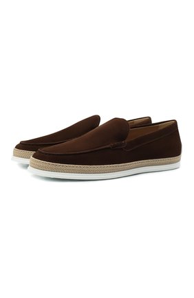 Мужские замшевые лоферы TOD’S темно-коричневого цвета по цене 49700 руб., арт. XXM0TV0AJ300A6 | Фото 1 Мужские замшевые лоферы TOD’S темно-коричневого цвета, арт. XXM0TV0AJ300A6 | Фото 1 (Материал внешний: Кожа, Замша; Материал внутренний: Натуральная кожа; Стили: Кэжуэл)