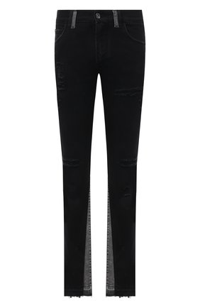 Мужские джинсы DOLCE & GABBANA черного цвета, арт. GVAJCD/G8FD3 | Фото 1 (Длина (брюки, джинсы): Стандартные; Материал внешний: Хлопок, Деним; Кросс-КТ: Деним; Силуэт М (брюки): Прямые; Стили: Гранж)