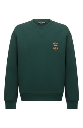 Мужской хлопковый свитшот DOLCE & GABBANA зеленого цвета по цене 72950 руб., арт. G9VA5Z/HU7IE | Фото 1 Мужской хлопковый свитшот DOLCE & GABBANA зеленого цвета, арт. G9VA5Z/HU7IE | Фото 1 (Материал внешний: Хлопок, Синтетический материал; Рукава: Длинные; Длина (для топов): Стандартные; Мужское Кросс-КТ: свитшот-одежда; Принт: С принтом; Стили: Спорт-шик)