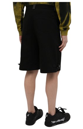 Мужские хлопковые шорты ALEXANDER MCQUEEN черного цвета, арт. 671881/QSS22 | Фото 4 (Случай: Повседневный; Длина Шорты М: Ниже колена; Стили: Гранж; Материал внешний: Хлопок)