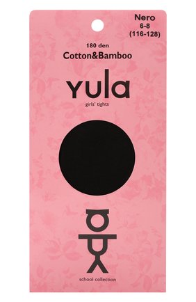 Детские колготки cotton & bamboo 180 den YULA черного цвета, арт. YU-227 | Фото 1 (Материал: Текстиль, Хлопок)