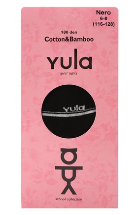Детские колготки cotton & bamboo 180 den YULA черного цвета, арт. YU-226 | Фото 1 (Материал: Хлопок, Текстиль)