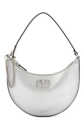 Женская сумка vsling VALENTINO серебряного цвета, арт. XW2P0W19/YFJ | Фото 1 (Материал: Натуральная кожа; Размер: mini; Сумки-технические: Сумки top-handle)