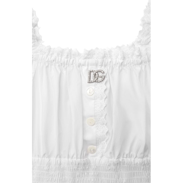 Хлопковая блузка Dolce & Gabbana L55S53/FU5UB/2-6 Фото 3