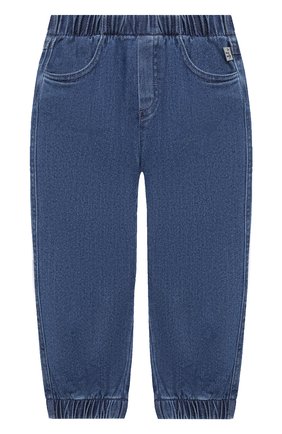Детские джинсы IL GUFO синего цвета, арт. P22PL278J0021/24M | Фото 1 (Детали: На резинке; Ростовка одежда: 18 мес | 86 см)