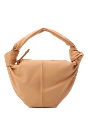 Женская сумка double knot BOTTEGA VENETA бежевого цвета, арт. 690223/V1BW0 | Фото 1 (Размер: medium; Материал: Натуральная кожа; Сумки-технические: Сумки top-handle)