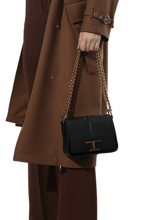 Женская сумка TOD’S черного цвета, арт. XBWTSAC0100QMK | Фото 2 (Сумки-технические: Сумки через плечо; Материал: Натуральная кожа; Размер: mini; Ремень/цепочка: На ремешке)