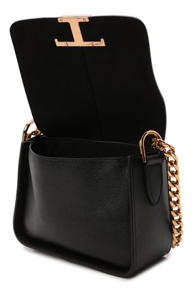 Женская сумка TOD’S черного цвета, арт. XBWTSAC0100QMK | Фото 5 (Сумки-технические: Сумки через плечо; Материал: Натуральная кожа; Размер: mini; Ремень/цепочка: На ремешке)