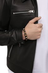 Мужской кожаный браслет VALENTINO черного цвета, арт. XY2J0801LKT | Фото 2 (Материал: Натуральная кожа)