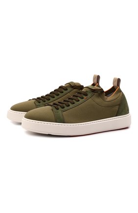 Мужские комбинированные кеды SANTONI хаки цвета по цене 51600 руб., арт. MBCC21540BARCH0DV37 | Фото 1 Мужские комбинированные кеды SANTONI хаки цвета, арт. MBCC21540BARCH0DV37 | Фото 1 (Материал внешний: Текстиль; Материал внутренний: Натуральная кожа, Текстиль; Подошва: Массивная; Материал утеплителя: Без утеплителя; Стили: Классический; Длина стельки: 27,6, 28, 28,9, 24,7, 25,1, 25,5, 25,9, 26,4, 26,8, 27,2)