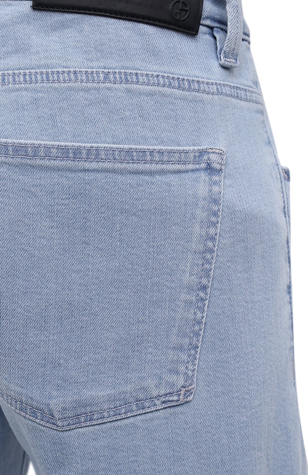Мужские джинсы GIORGIO ARMANI голубого цвета, арт. 3LSJ15/SD2IZ | Фото 5 (Силуэт М (брюки): Прямые; Кросс-КТ: Деним; Длина (брюки, джинсы): Стандартные; Материал внешний: Хлопок, Деним; Стили: Кэжуэл)