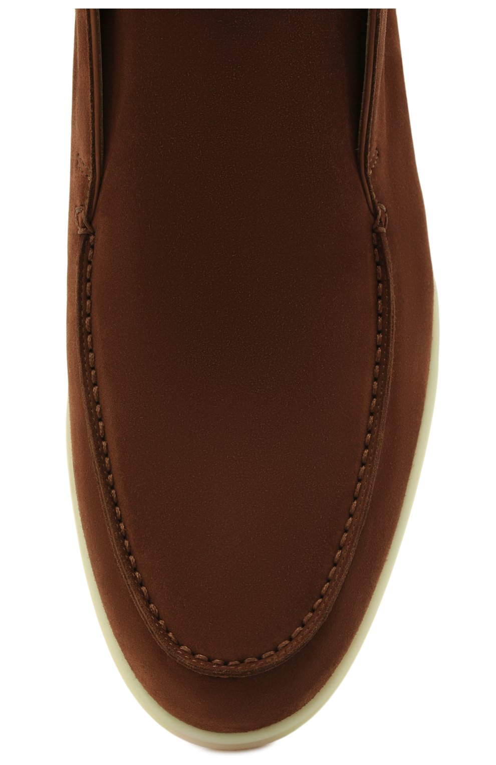 Мужские замшевые ботинки open walk LORO PIANA коричневого цвета, арт. FAB4368 | Фото 6 (Материал внешний: Кожа, Замша; Мужское Кросс-КТ: Ботинки-обувь; Материал внутренний: Натуральная кожа; Региональные ограничения белый список (Axapta Mercury): RU; Материал утеплителя: Без утеплителя; Подошва: Плоская)