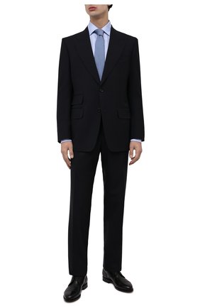 Мужская хлопковая сорочка ERMENEGILDO ZEGNA голубого цвета по цене 35350 руб., арт. 301030/9RS0PA | Фото 2 Мужская хлопковая сорочка ERMENEGILDO ZEGNA голубого цвета, арт. 301030/9RS0PA | Фото 2 (Длина (для топов): Стандартные; Материал внешний: Хлопок; Рукава: Длинные; Принт: Однотонные; Случай: Формальный; Рубашки М: Regular Fit; Манжеты: На пуговицах; Стили: Классический)