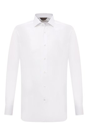 Мужская хлопковая сорочка ZEGNA COUTURE белого цвета, арт. 302024/9NS0LB | Фото 1 (Материал внешний: Хлопок; Рукава: Длинные; Длина (для топов): Стандартные; Принт: Однотонные; Случай: Формальный; Рубашки М: Regular Fit; Манжеты: На пуговицах; Стили: Классический)